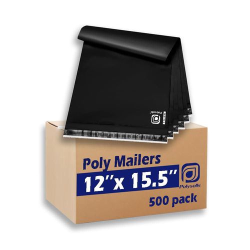 Sobres de Polietileno POLYSELLS 31 × 39 cm Negro – Pack de 500 unidades