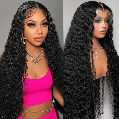 Peluca Tosiboy de 61 cm Onda Profunda con Encaje Frontal de Cabello Humano