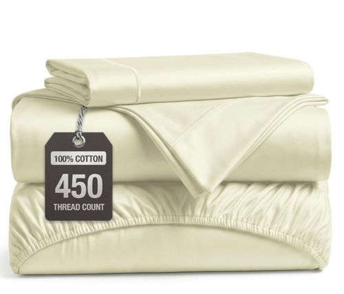 Juego de sábanas LANE LINEN Twin XL 450 hilos 100% algodón satinado