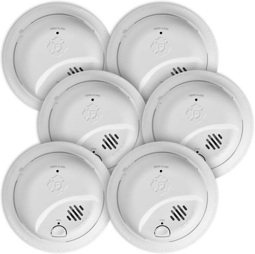 Detector de humo BRK 9120B-6 pack de 6 con cableado permanente y respaldo de batería