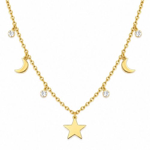 Moon & Self Collar Mujer Gargantilla Andromeda Dije Luna Estrella Oro 18K
