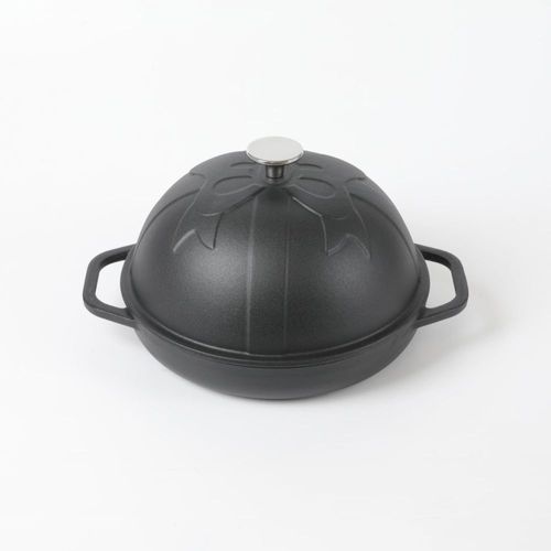 Olla Holandesa HAWOK de 25 cm hierro fundido negro con tapa
