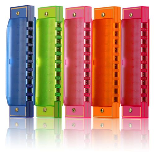 Armónica ZKOOER 10 agujeros - Pack de 5 multicolores