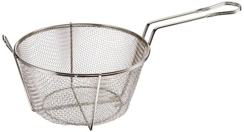 Cesta para freír Winco 24 cm de acero niquelado plateado