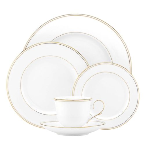 Juego de Vajilla Lenox 5 Piezas Federal Gold Porcelana de Hueso