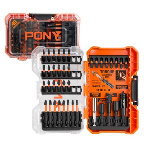 Juego de 40 Piezas de Bits para Destornillador de Impacto PONY