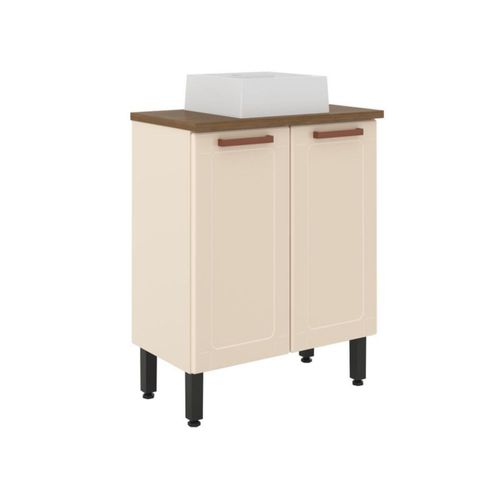 Mueble Gabinete para Baño Bertolini 8004 de piso con 2 puertas Arena con Lavabo