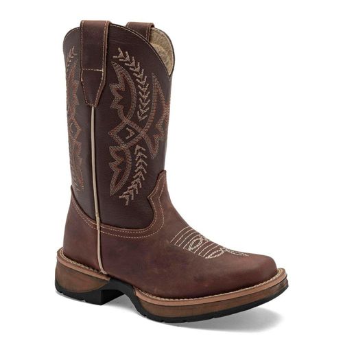 Risel bota vaquera piel para mujer café cod 147433-E