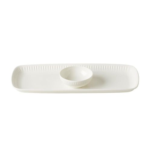 Juego de bandeja y cuenco Lenox 2.43 blanco de porcelana