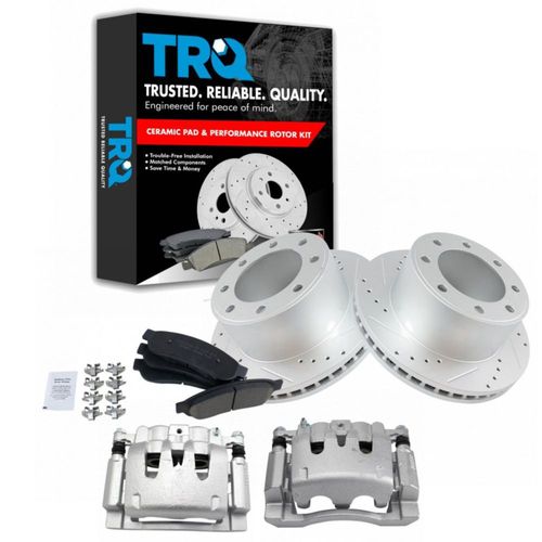 Kit de frenos trasero TRQ cerámico – pastillas pinzas y discos para Ford