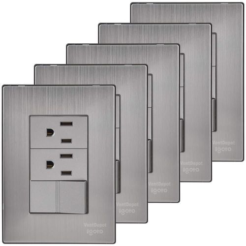 Contacto de Pared MXIOM-005 Inoxium1A2CSilver Apagador de Pared