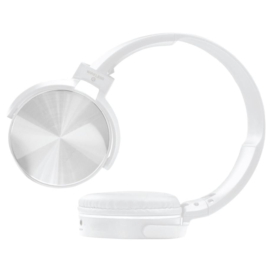 Mitzu® Audífonos Bluetooth antiruido de diadema ajustable 180°, blanco