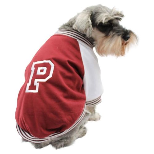 Chamarra Universitaria Perro Guinda Blanco Talla 2 Pet Pals