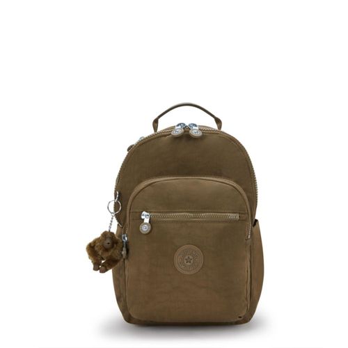 Mochila Kipling Seoul Small con Funda para Tablet Resistente Khaki