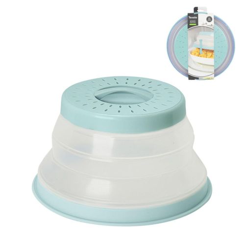 Tapa para platos Tovolo 21 cm azul Haze plegable y ventilada