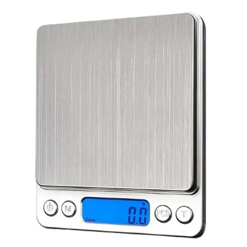 Báscula Gramera para Cocina Digital de Alta Precisión, 0.1 X 1000g, Color Plateado