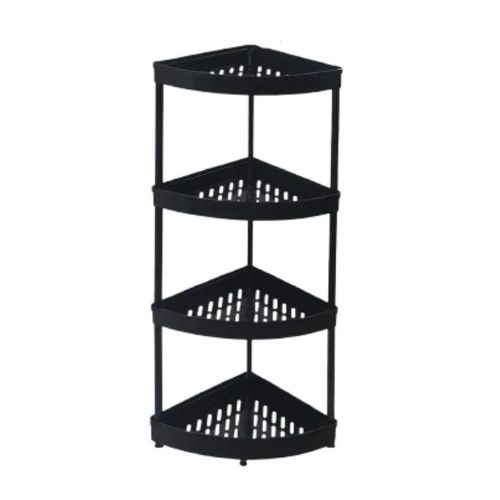 Organizador Esquinero 4 Repisas Estante De Cocina Baño Negro