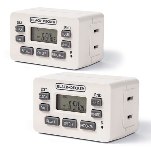 Temporizador digital BLACK+DECKER pack de 2 unidades con enchufe polarizado