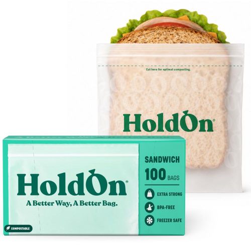 Bolsas para sándwich HoldOn 100 unidades compostables de 15 oz