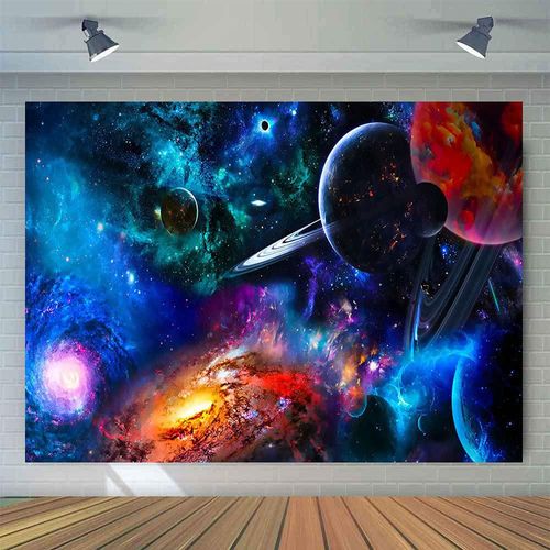 TELÓN DE FONDO EMTOBT 213 cm x 152 cm Tema Espacial para Fotos y Fiestas