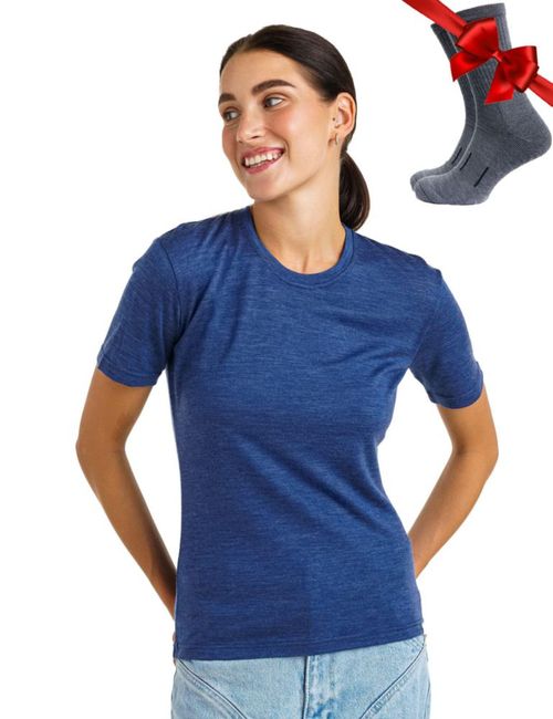 CAMISETA Merino.tech XS Windsor Blue + Calcetines