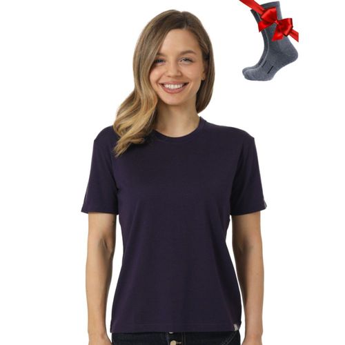 Camiseta Merino.tech talla S color púrpura oscuro + Calcetines
