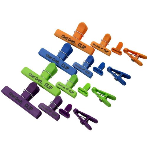 Clip para bolsas Chef Craft 16 piezas azul/verde/naranja/morado