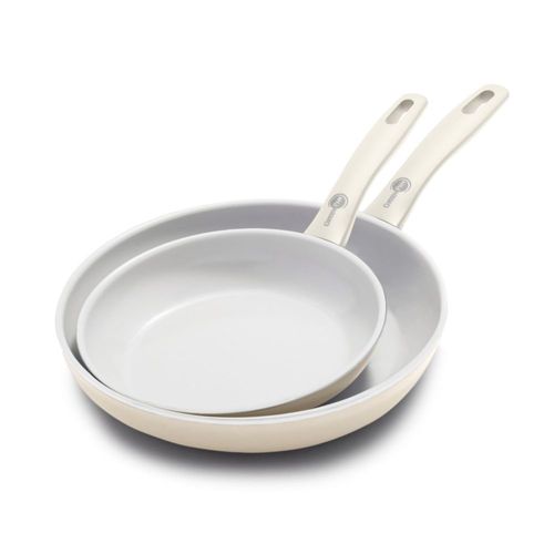 Juego de sartenes GreenPan 20 cm/25 cm Cerámico Antiadherente Crema