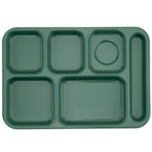 Bandeja GET 37 cm x 25 cm Verde de 6 compartimentos – Pack de 12