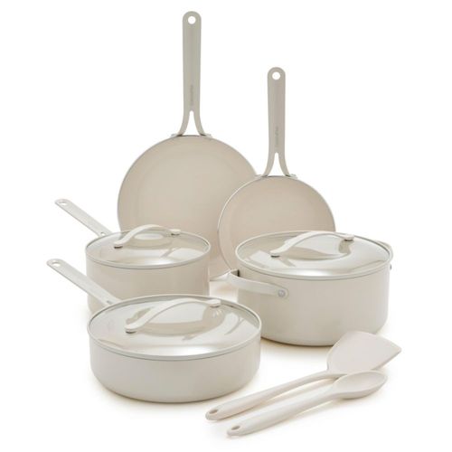 Set de utensilios de cocina GreenPan 10 piezas cerámico antiadherente color crema