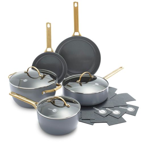 Juego de utensilios de cocina GreenPan 8 piezas en tono dorado y carbón