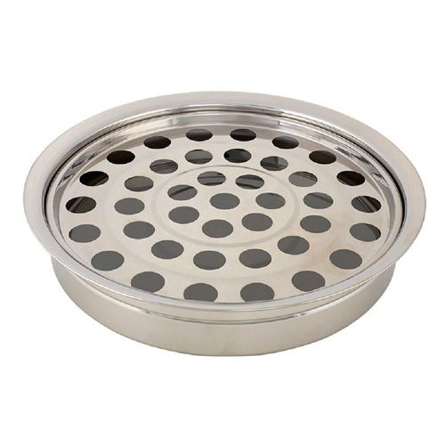 Bandeja 1home 31 cm plateada apilable de aluminio