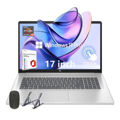 Portátil HP 173" táctil AMD Ryzen 5 8 GB RAM SSD 512 GB Windows 11 Pro