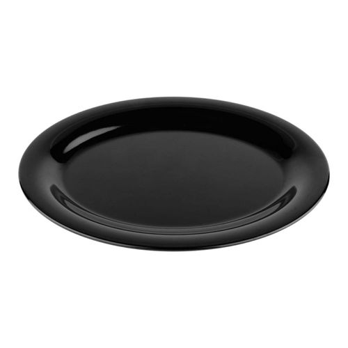 Plato de cena GET negro de melamina 30 × 23 cm - juego de 12
