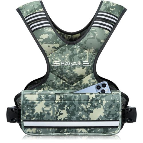 Chaleco con peso ajustable BAGAIL 1.8‑14.5 kg con bolsillo