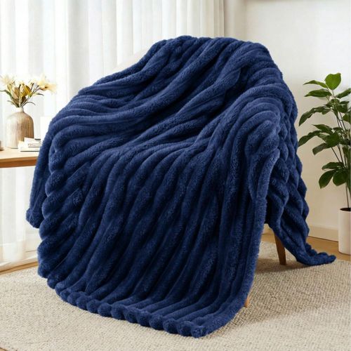 Manta Exclusivo Mezcla 127x152 cm Soft Azul Marino