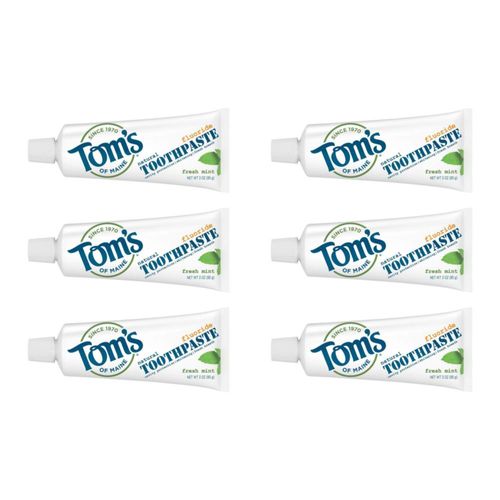 Pasta de dientes Tom's of Maine Fresh Mint 90 ml paquete de 6 unidades tamaño viaje