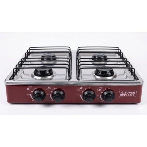 Parrilla gas super flama 4 quemadores porcelanizada 4q-ca-g