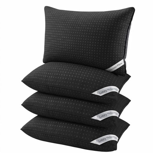 Juego de 4 almohadas tamaño queen Melising color negro
