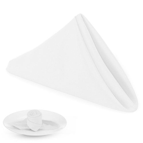 Servilletas de tela PLOYMONO 43 cm pack de 8 poliéster blanco