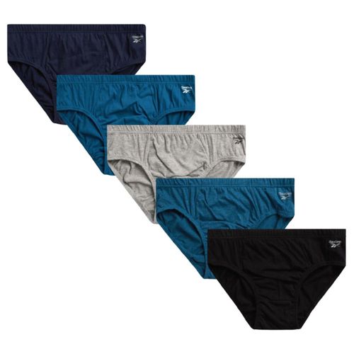 Calzoncillos Reebok para Hombre Tipo Slip Pack de 5 Talla Media Azul Marino/Gris