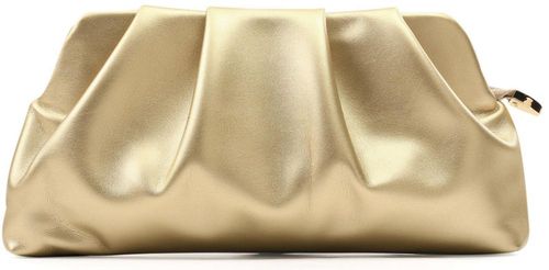 Bolso de mano FanChris 25 cm con pliegues tipo clutch dorado pálido