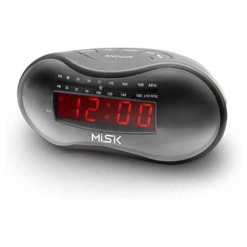 Radio Reloj Despertador Misik MR411 Negro/AM-FM/Auxiliar