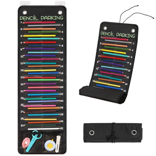 Porta lápices Loghot 307 × 98 cm organizador colgante de 32 bolsillos