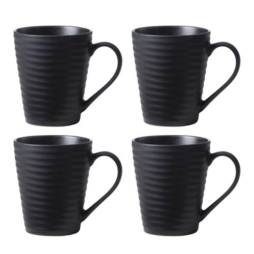 Juego de 4 tazas negras Oneida Ridge de 355 ml