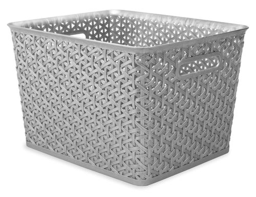 Cesta Whitmor Grande 36 cm × 29 cm × 22 cm Plateada