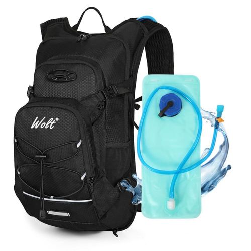 Mochila de Hidratación WOLT 18L con Reservorio de Agua 2L para Senderismo Correr Ciclismo y Escalada