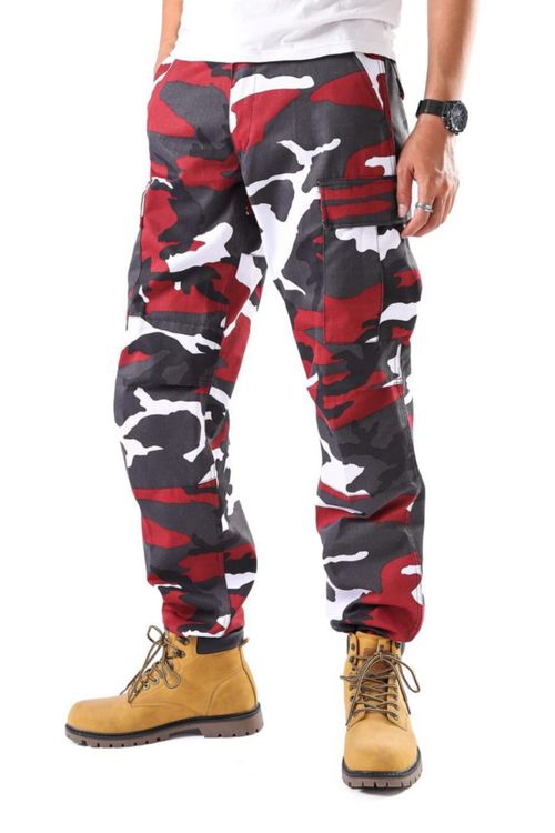 Pantalones Cargo BACKBONE Hombre Rojo Camuflaje