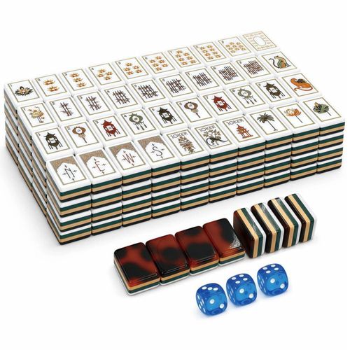 Set de Mahjong RAVCON 160 fichas acrílicas Tortuga