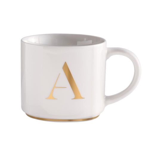 Taza luckyly 500ml térmica iniciales letras a - z marla blanca